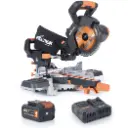 EVOLUTION POWER TOOLS - GEHRUNGSSÄGE MIT GLEITFUNKTION R185SMS + AKKU + SCHNELLLADEGERÄT