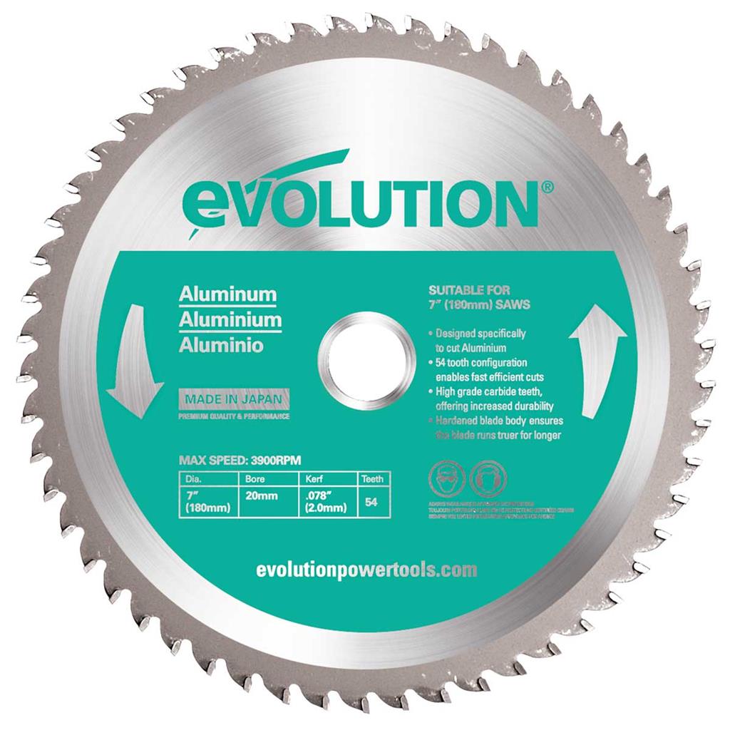 EVOLUTION POWER TOOLS - SAW BLADE ALUMINUM 180 MM FOR CIRCULAR AND CHOP SAWS