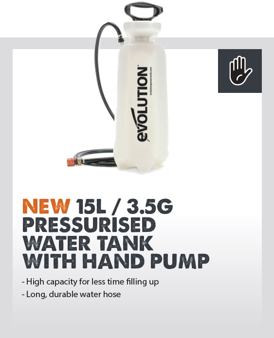 EVOLUTION POWER TOOLS - DRUCKWASSERTANK MIT HANDBETRIEBENER PUMPE FÜR R260DCT-LI, R300DCT+, R350DCT+