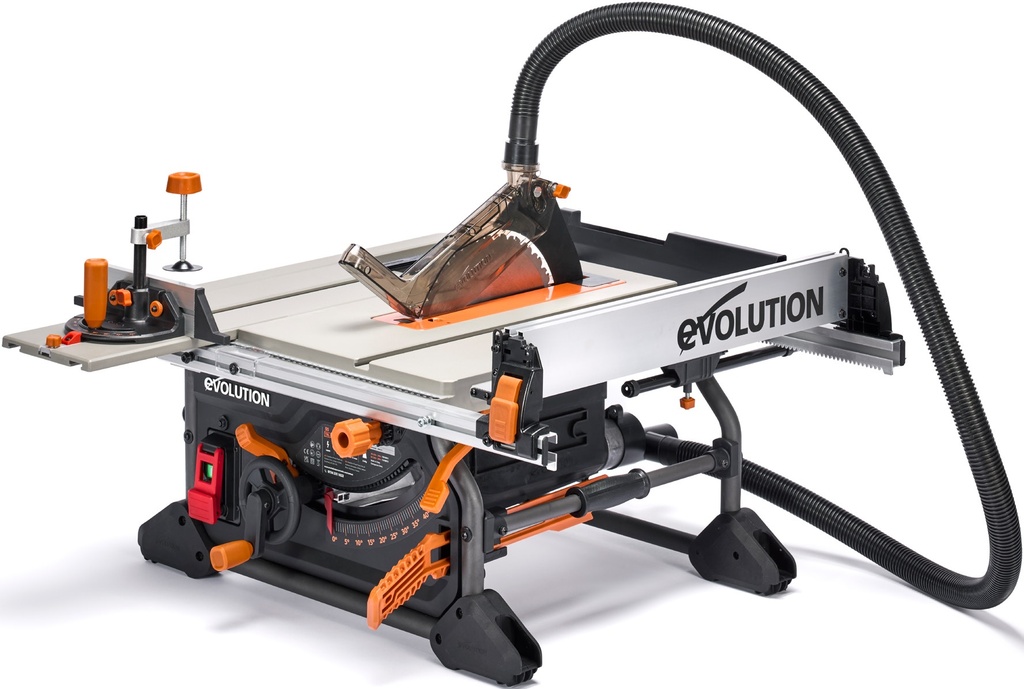 EVOLUTION POWER TOOLS - PORTABLE TABLE SAW R255TBL + INCL. DUST EXTRACTION SYSTEM