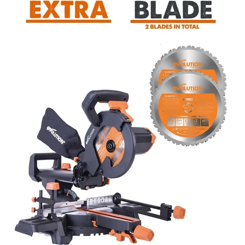 EVOLUTION POWER TOOLS - COMBOPACK R210SMS+ + ZAAGBLAD MULTIFUNCTIONEEL