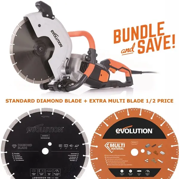 EVOLUTION POWER TOOLS - COMBO PACK R300DCT + MULTIPURPOSE BLADE