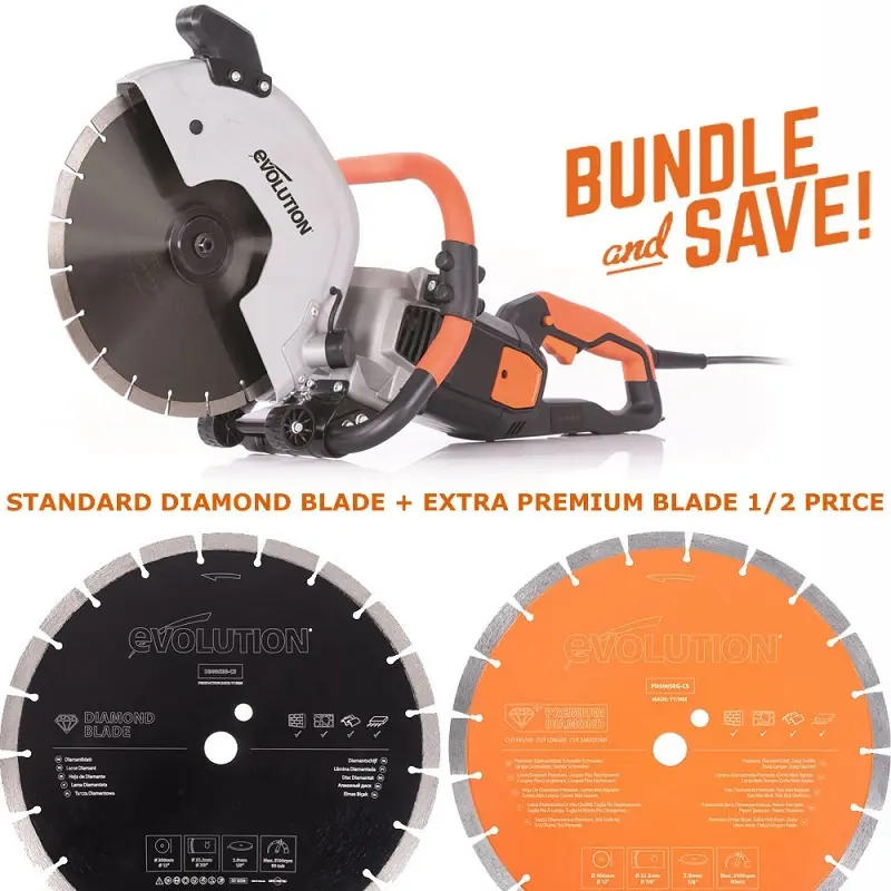 EVOLUTION POWER TOOLS - KOMBI-SET R300DCT + PREMIUM-DIAMANTSCHNEIDSCHEIBE