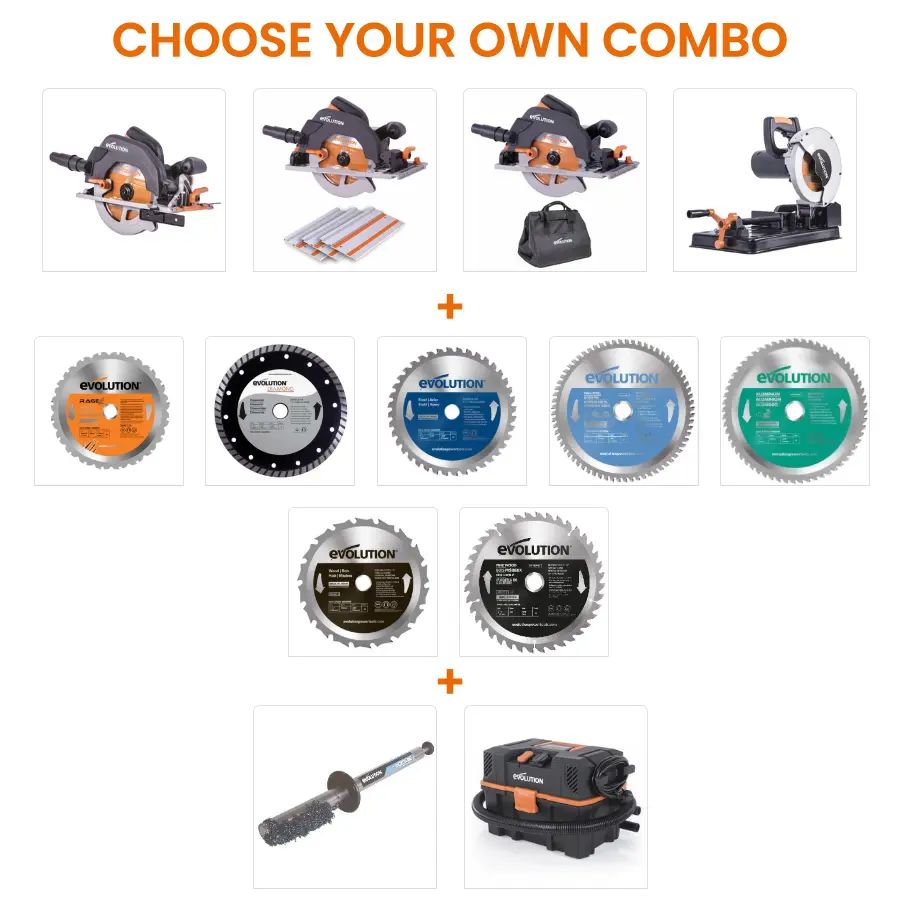 EVOLUTION POWER TOOLS - COMBO R185 + CYCLONE OU ASPIRATEUR