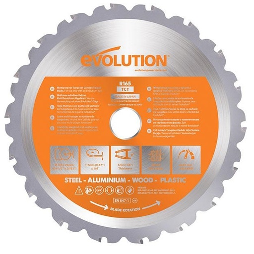 [614.EVO.RAGE.165] EVOLUTION POWER TOOLS - ZAAGBLAD RAGE CIRKELZAAG - CS