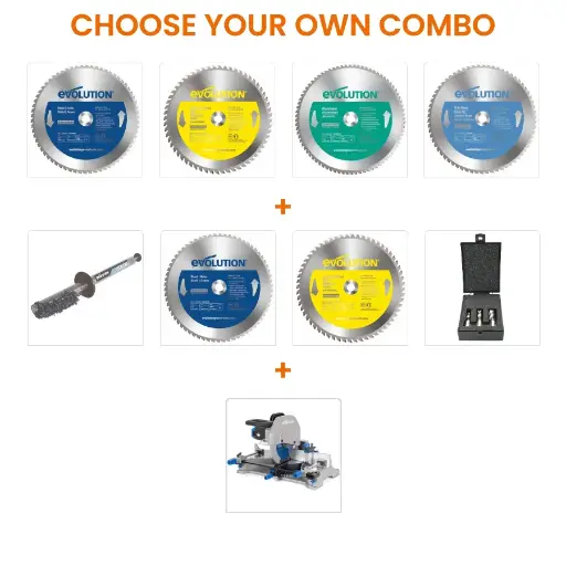 [614.COM.S335MCS] EVOLUTION POWER TOOLS - COMBO S355MCS + ACCESSOIRES