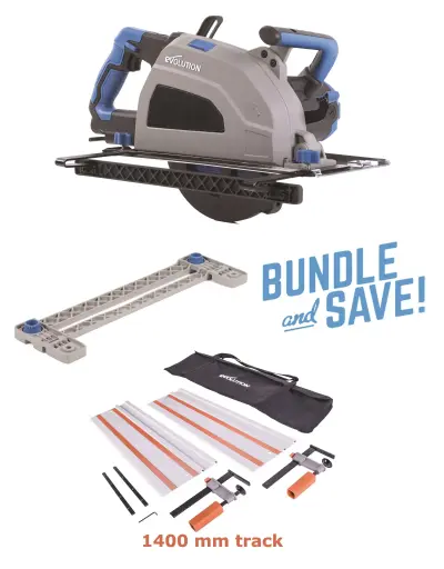 [614.BS.S210.TRA.140] EVOLUTION POWER TOOLS - KOMBI-SET S210CCS + FÜHRUNGSSCHIUNDUND-ADAPTER + ST1400G2