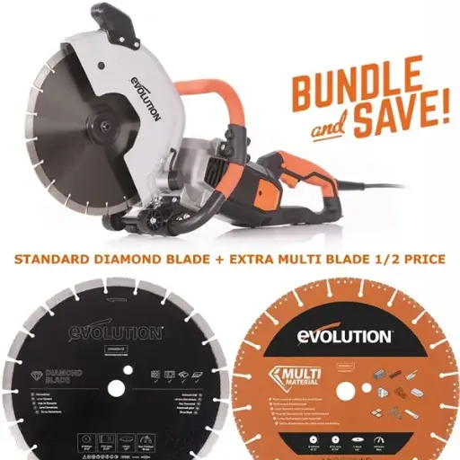 [614.BS.R300DCT.MUL] EVOLUTION POWER TOOLS - ENSEMBLE R300DCT + LAME DIAMANTEE PREMIUM