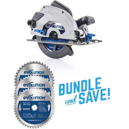 [614.BS.S185CCSL.I.2] EVOLUTION POWER TOOLS - KOMBI-SET S185CCSL + 2 X METALLSÄGEBLATT