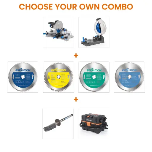 [614.COM.S355.CYC] EVOLUTION POWER TOOLS - COMBO S355 + CYCLONE OU ASPIRATEUR