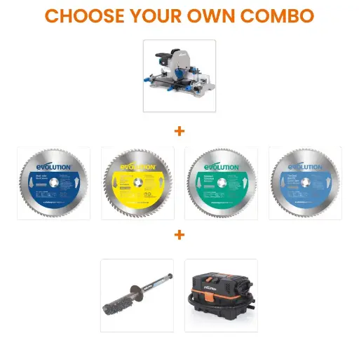 [614.COM.S335MCS.CYC] EVOLUTION POWER TOOLS - COMBO S355MCS + CYCLONE OR VACCUUM CLEANER