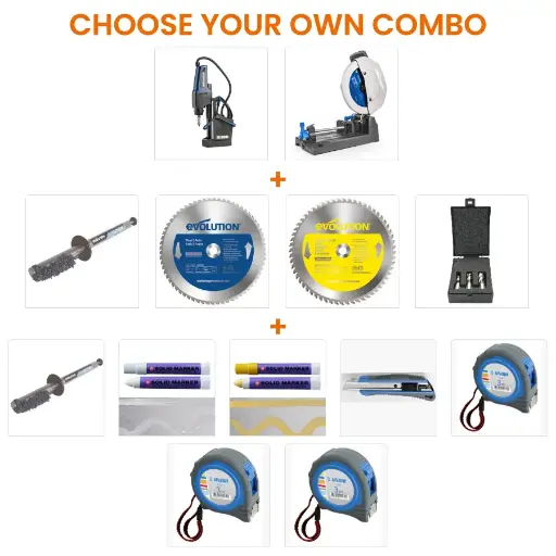 [614.COM.STEEL] EVOLUTION POWER TOOLS - COMBO STEEL LINE