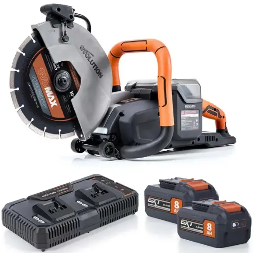 [614.BS.R260DCTLI.ACCU.8AH] EVOLUTION POWER TOOLS - ENSEMBLE R260DCT-LI + 2 BATTERIES 8AH + STATION DE RECHARGE